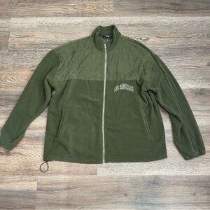 Forever 21 Men Green Zip-Up Jacket with Drawstring Size Medium